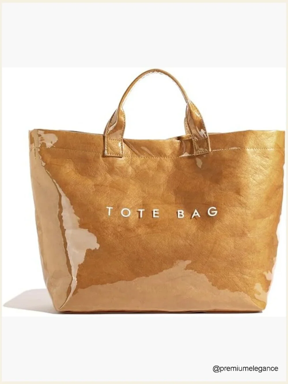 Large PVC Tote Bag Women's Hobo Handbag Letters Print Work Beach Bag